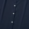 Women Plus Size Elegant Ruffled Off Shoulder Button Design Strap Blouse Dark Blue