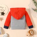 Baby Boy Letter Embroidered Waffle Raglan Long-sleeve Hoodie Red