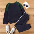 2-piece Kid Boy Colorblock Raglan Sleeve Pullover Sweatshirt and Pants Casual Set ColorBlock