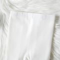 Kid Girl 100% Cotton Carrot Embroidered Knit Footie Leggings White image 2