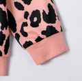 Kid Girl Casual Leopard Print Pullover Sweatshirt Pink