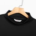 Women Plus Size Turtleneck Long-sleeve Basics Black Fitted T-shirt Black