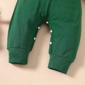 100% Cotton 2pcs Baby Boy/Girl Cartoon Fox Pattern Green Long-sleeve Jumpsuit Set Green