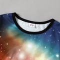 2-piece Kid Boy Space Galaxy Print Pullover Sweatshirt and Pants Set Colorful