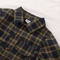 Kid Boy Lapel Collar Button-Down Long-sleeve Plaid Shirt royalblue
