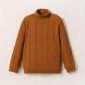 Coffee Cable Knit Turtleneck Long-sleeve Pullover Sweater for Mom and Me Coffee