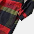 Multi-color Plaid Round Neck Long-sleeve Loose Fit Dress for Mom and Me Multi-color