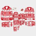 Christmas All Over Print Red Family Matching Long-sleeve Lapel Cardigan Pajamas Sets (Flame Resistant) Red