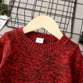 Toddler Boy/Girl Solid Color Round-collar Knit Sweater Scarlet image 3