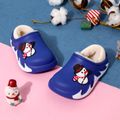 Toddler / Kid Snowman Graphic Warm Fleece-lining Hole Shoes Dark Blue image 2