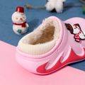 Toddler / Kid Snowman Graphic Warm Fleece-lining Hole Shoes Pink