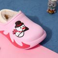 Toddler / Kid Snowman Graphic Warm Fleece-lining Hole Shoes Pink