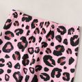 Kid Girl Stripe/Leopard Print Elasticized Leggings Pink