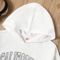 Kid Boy Casual Letter Print Solid Color Hoodie Sweatshirt White