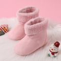 Baby / Toddler Solid Color Velcro Fleece-lining Prewalker Shoes Light Pink