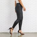 Women Plus Size Elegant Textured Black Leggings Black