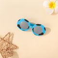 Kids Glasses Round Football Single Layered Glasses Decorative Glasses (With Car Glasses Case) Blue