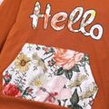 2-piece Toddler Girl Letter Floral Print Hoodie Sweatshirt and Pants Set Caramel image 4