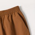 Coffee Elasticized Waist Relaxed Fit Cargo Pants for Dad and Me Coffee