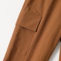 Coffee Elasticized Waist Relaxed Fit Cargo Pants for Dad and Me Coffee