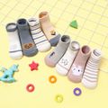 4-pack Baby / Toddler Cartoon Embroidery Warm Thick Terry Socks Light Blue