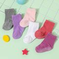 6er-Pack rutschfeste Klebesocken für Babys / Kleinkinder in reiner Farbe Hell rosa image 3