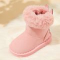 Toddler / Kid Pure Color Fuzzy Fleece Snow Boots Pink image 5