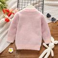 Toddler Girl Cute Rabbit Pattern Pompom Design Fuzzy Sweater Pink