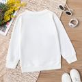 2-piece Kid Girl Letter Floral Print White Pullover Sweatshirt and Elasticized Pants Set White