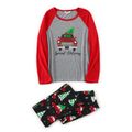 Christmas Tree in Car and Letter Print Family Matching Raglan Long-sleeve Pajamas Sets (Flame Resistant) Color block image 5