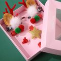 Christmas Elk Antlers Hair Clip Gift Box Set for Girls White