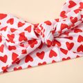 2-pack Allover Heart Print Bunny Ear Knot Headband for Mom and Me Red