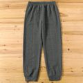 Grey Cable Knit Textured Elasticized Waistband Joggers Pants for Dad and Me flowergrey