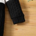Baby Boy Colorblock Knitted Textured Long-sleeve Jumpsuit Black image 3