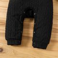 Baby Boy Colorblock Knitted Textured Long-sleeve Jumpsuit Black image 4