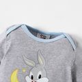 Looney Tunes Baby Boy/Girl Cotton Hooded Graphic and Allover Bodysuit flowergrey