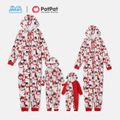 Frosty The Snowman Family Matching Christmas Allover Zip-up Hooded Onesies Pajamas Red