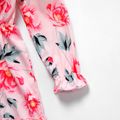 Kid Girl Ruffled Floral Print Long-sleeve Dress Pink