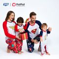 Justice League Family Matching Logo Colorblock Top And Stars Allover Pants Pajamas Sets MiddleAsh