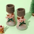 Baby / Toddler Christmas Elk Cartoon Sock Shoes Prewalker Shoes Khaki image 3