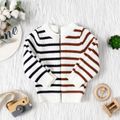 Baby Boy/Girl Striped Long-sleeve Knitted Pullover Sweater Coffee