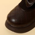 Toddler / Kid Plaid Embossed Bow Knit Splicing Boots Brown