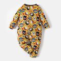 Justice League Baby Boy/Girl Super Heroes Graphic and Allover  Jumpsuit Yellow