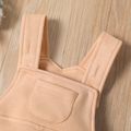 Baby Boy/Girl Solid Suede Sleeveless Jumpsuit Overalls Apricot