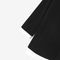 Women Plus Size Elegant V Neck Colorblock Irregular Long-sleeve Blouse Black