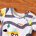 Baby Boy All Over City Vehicle Print Short-sleeve Romper flowergrey
