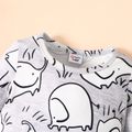 Baby Girl All Over Cartoon Elephant Print Long-sleeve Jumpsuit Colorful