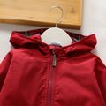 Toddler Girl 100% Cotton Plaid Lining Zipper Hooded Red Coat Red