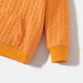 Sibling Matching Orange Imitation Knitting Long-sleeve Hoodies Orange