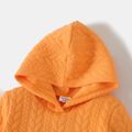 Sibling Matching Orange Imitation Knitting Long-sleeve Hoodies Orange